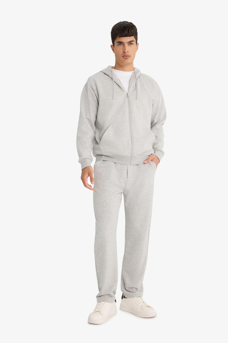 DeFacto Grey Man Regular Fit Basic Straight Leg Sweatpants Casual - Image 3